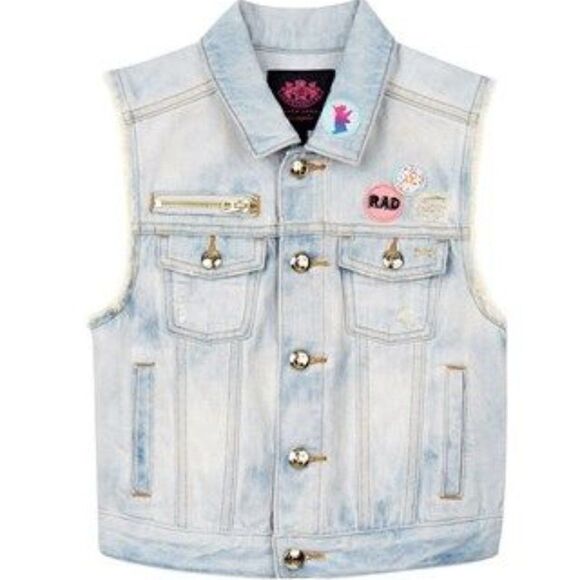 Juicy Couture NWT Denim Tie Dye Vest - Picture 1 of 11